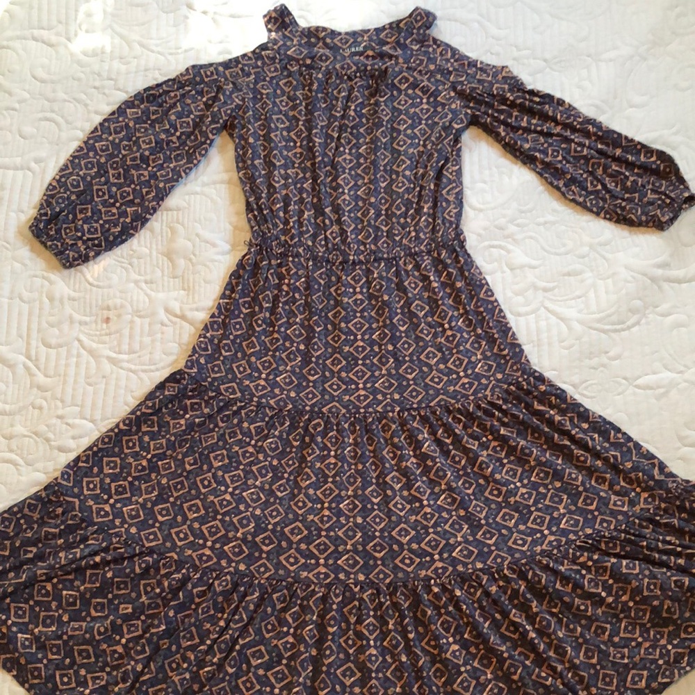 Ralph Lauren boho open shoulder dress petite XS